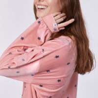 Woody Meisjes-Dames sweater en broek, roze sterren