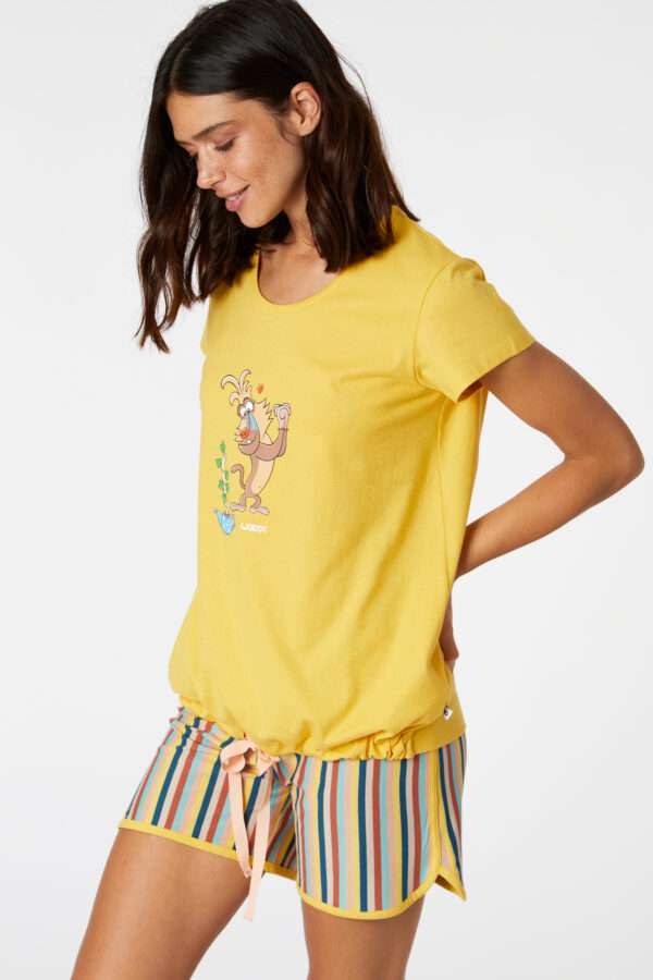 Woody Meisjes-Dames Pyjama, mosterdgeel