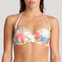 TARIFA Tropical blossom strapless bikini met mousse