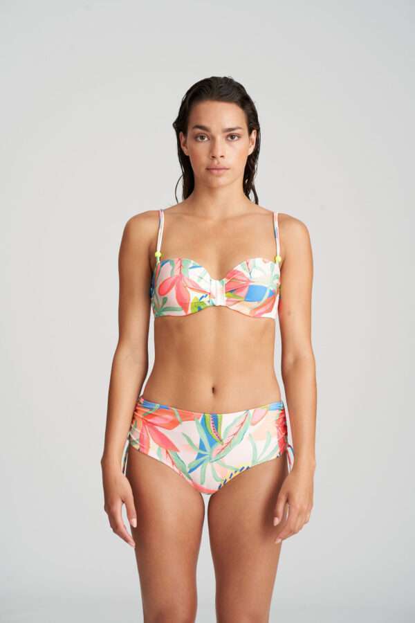 TARIFA Tropical blossom bikini tailleslip met koordjes