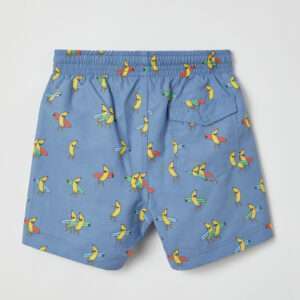 Woody Jongens-Heren Zwemshort, melange blauw banaa