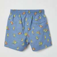 Woody Jongens-Heren Zwemshort, melange blauw banaa