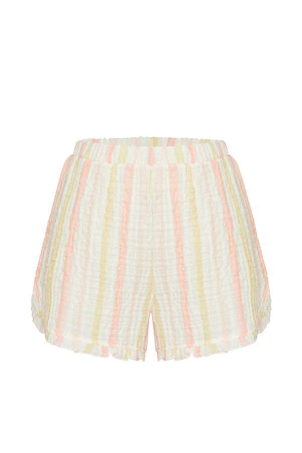 Lords x Lilies Dames Set van T-shirt en Short, multicolor gestreept