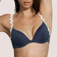 DREW navy blue voorgevormde plunge bikinitop
