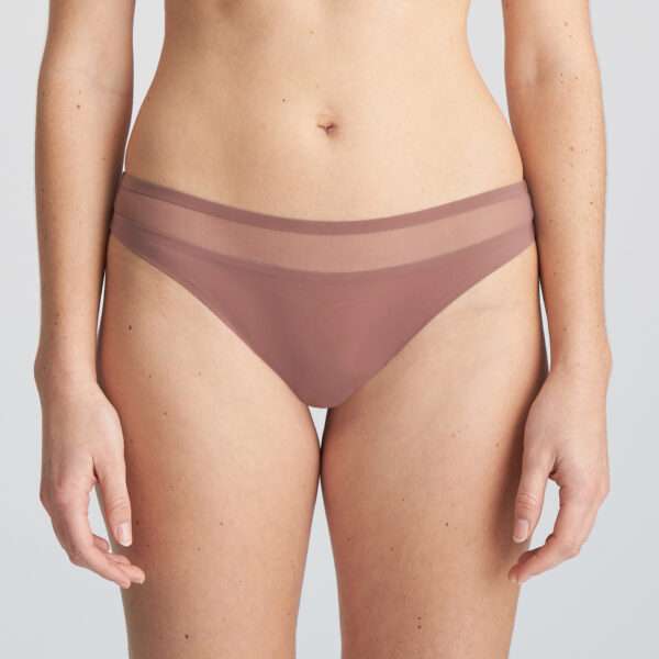 LOUIE satin taupe string
