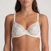 NATHY Pearled Ivory deep plunge wire bra