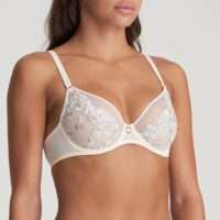 NATHY Pearled Ivory deep plunge wire bra