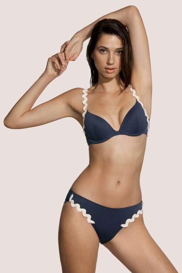 DREW navy blue voorgevormde plunge bikinitop