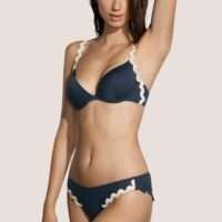 DREW navy blue voorgevormde plunge bikinitop