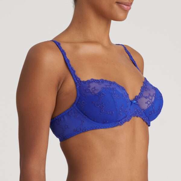 NELLIE Electric Blue plunge bh halve mousse cups