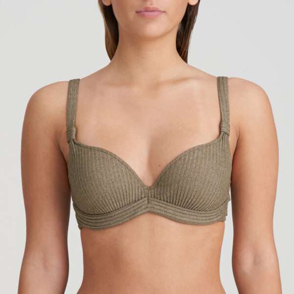 TINJIS golden olive voorgevormde plunge bikinitop