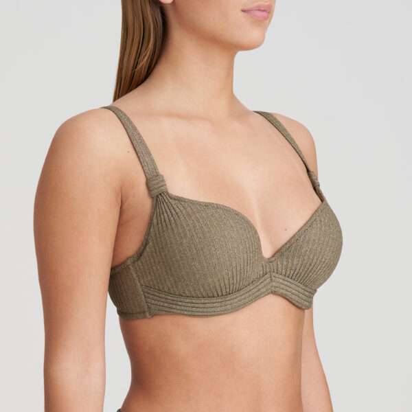 TINJIS golden olive voorgevormde plunge bikinitop