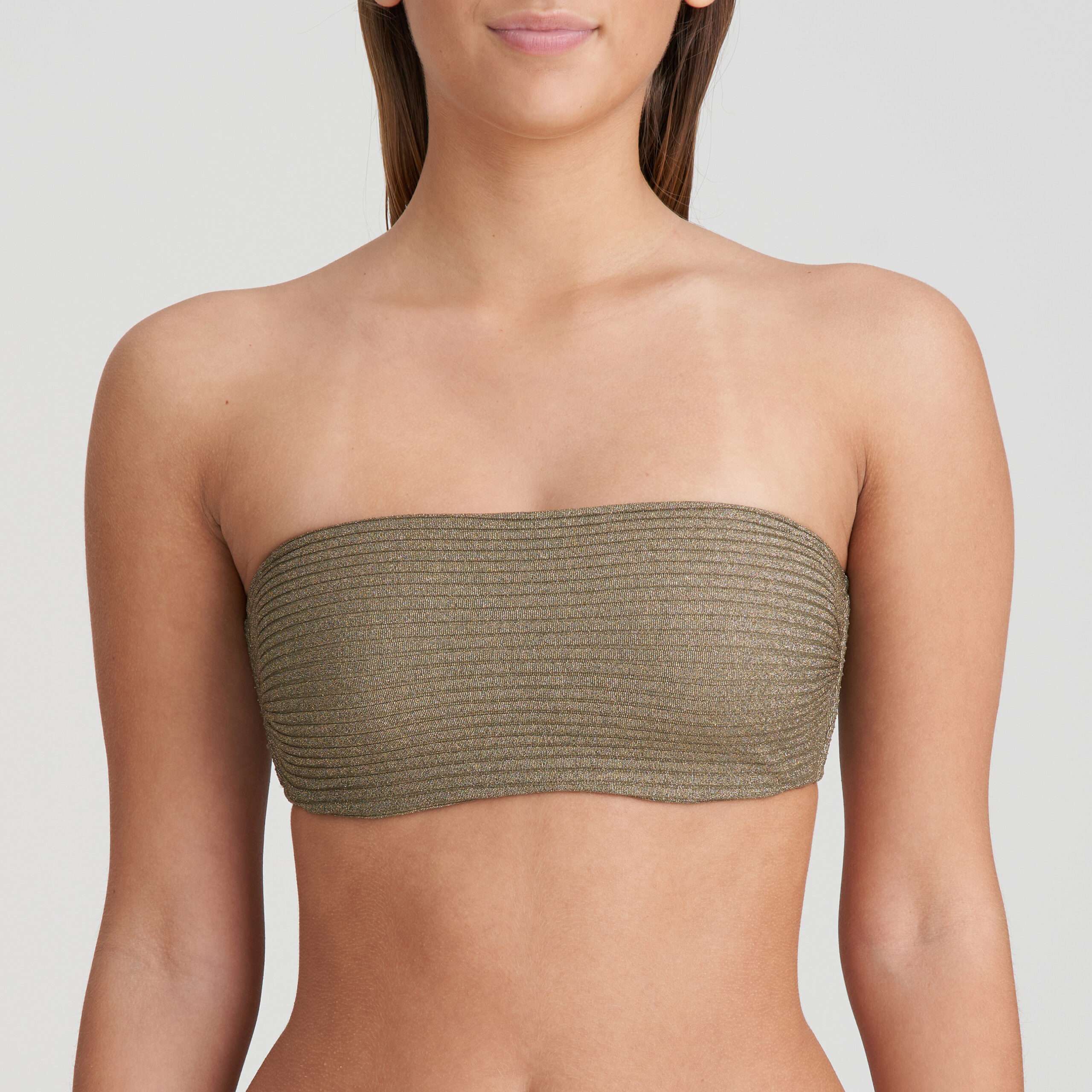 TINJIS golden olive voorgevormde bikini strapless TINJIS golden olive voorgevormde bikini strapless
