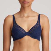 JEREME saffier blauw plunge bh halve mousse cups