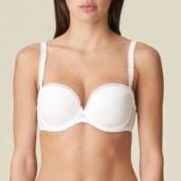 DELPHINE wit strapless diep décolleté