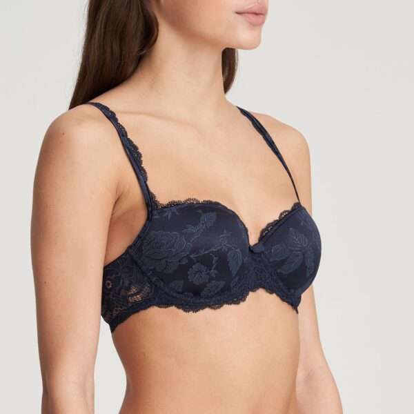 SYLVIA velvet blue balconnet bh met mousse cups