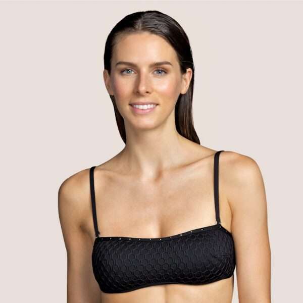 KATHRYN zwart strapless bikini met mousse