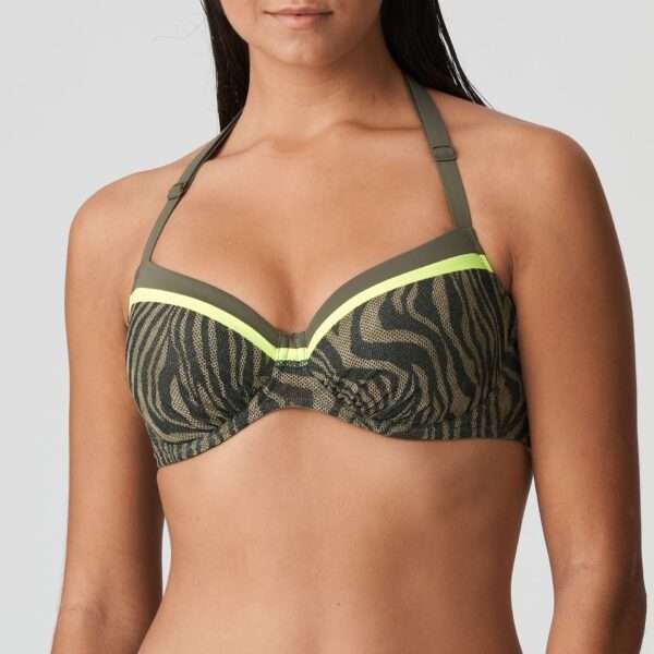 ATUONA Fluo jungle bikini beugel bh met plooitjes