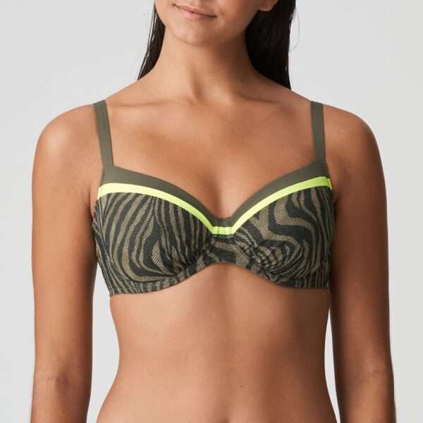 ATUONA Fluo jungle bikini beugel bh met plooitjes