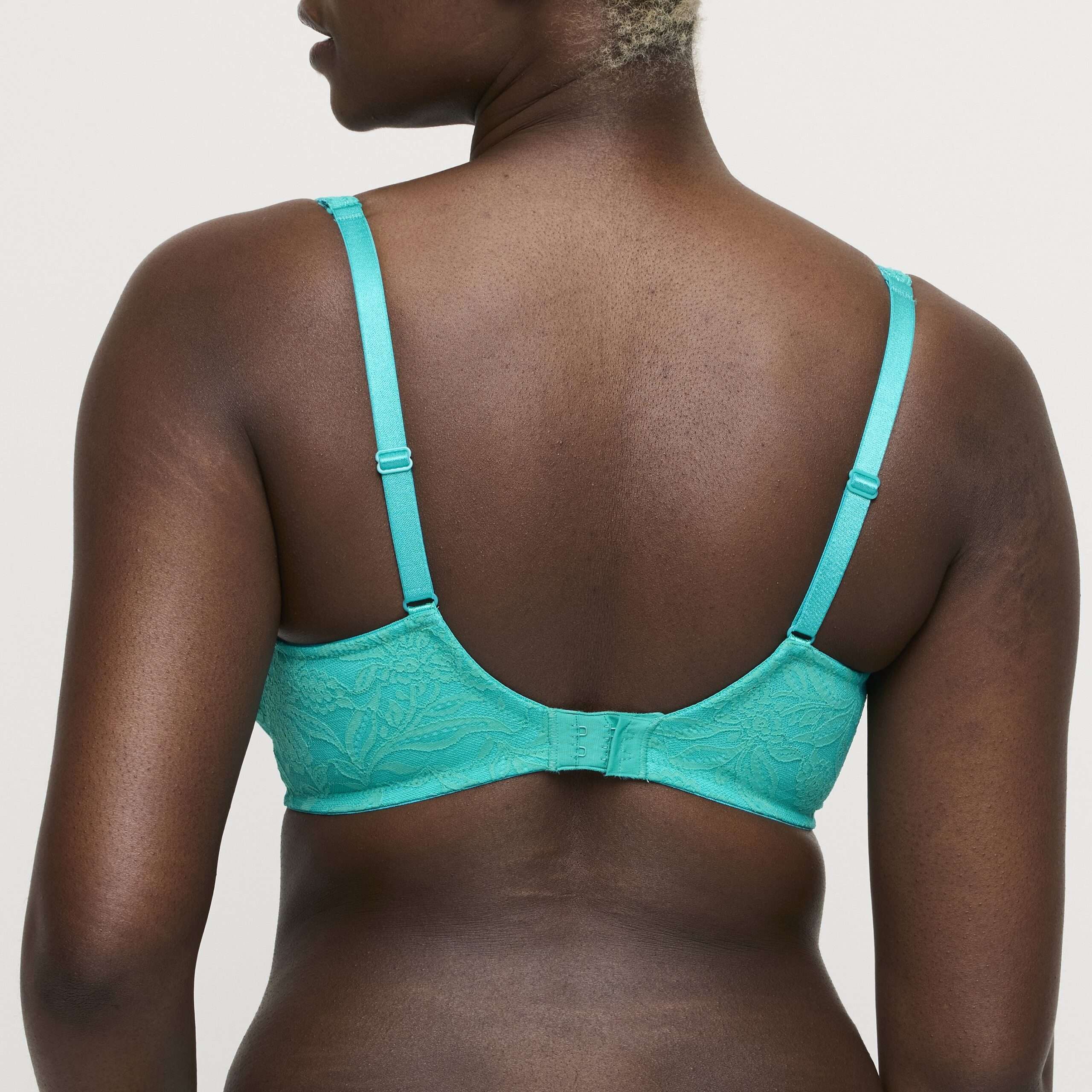 PALERMO Sunny Teal plunge bh halve mousse cups