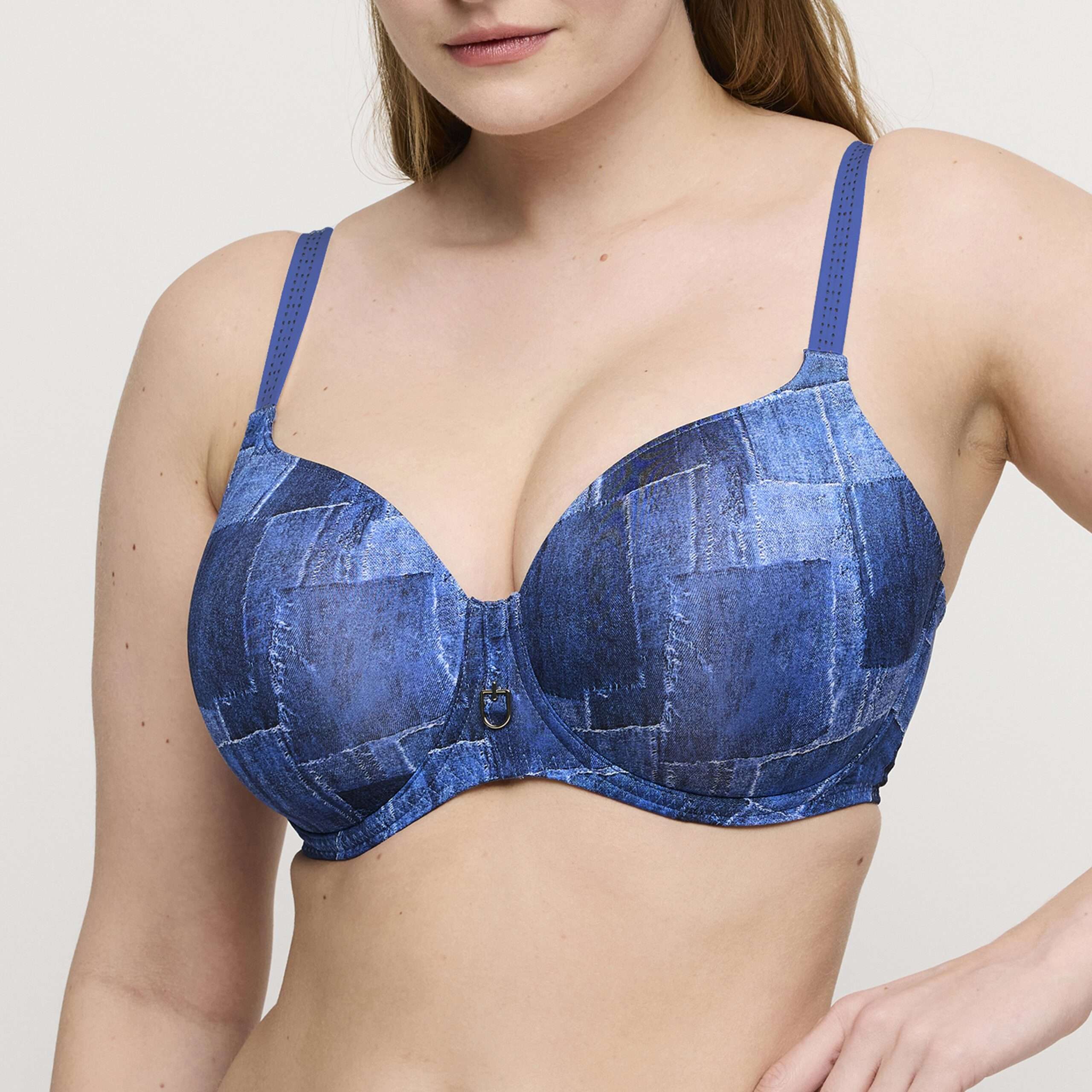 MAUNA Twill Blue voorgevormde bh - hartvorm
