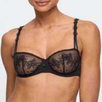 ANNAELLE zwart balconette bh verticale naad