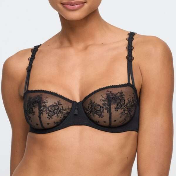 ANNAELLE zwart balconette bh verticale naad