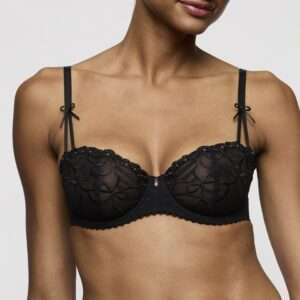 NOOVA zwart balconette bh verticale naad