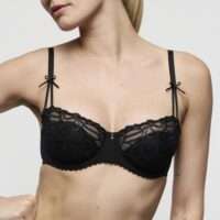 NOOVA zwart balconette halve mousse cups
