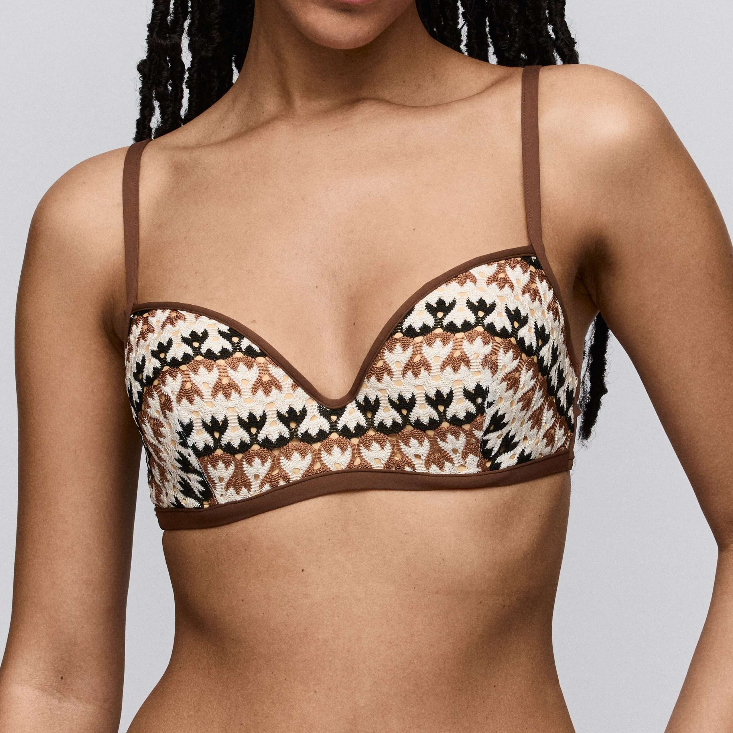 BILES zand voorgevormde plunge bikinitop BILES zand voorgevormde plunge bikinitop